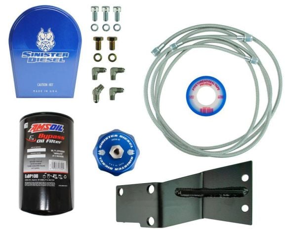 Image 1: Sinister Diesel Bypass Oil Filter System for 2007.5-2012 Dodge Cummins 6.7L