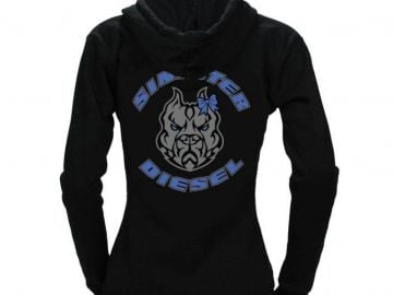 Sinister Diesel Girls Zip Up Hoodie W/ Dog Logo