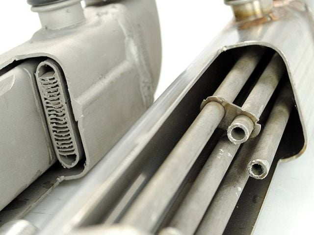 Image 2: Sinister Diesel Blue EGR Cooler for 2004-2007 Ford Powerstroke 6.0L