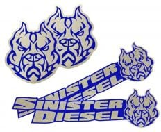 Sinister Diesel Stickers - 4 Pack Bulldog & Logo