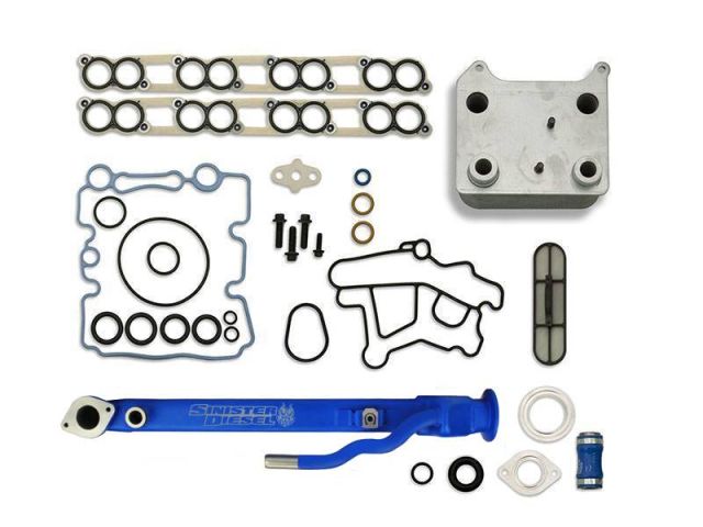 Image 1: Sinister Diesel Basic Solution™ Kit for 2004-2007 Ford Powerstroke 6.0L (Blue Square EGR Cooler)
