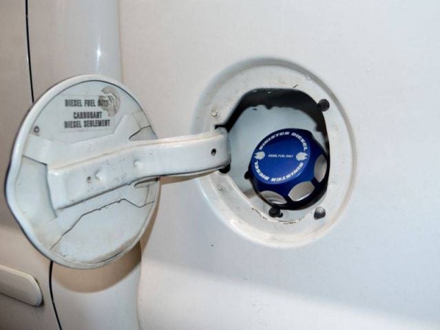 Image 5: Sinister Diesel Fuel Cap for 1999-2007 & 2020-2023 Ford 7.3L, 6.0L, 6.7L Powerstroke