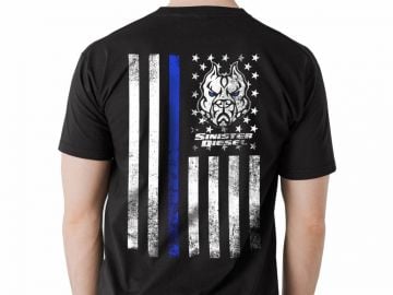 Sinister Diesel T-Shirt (Black T-Shirt W/ Blue Line Logo)