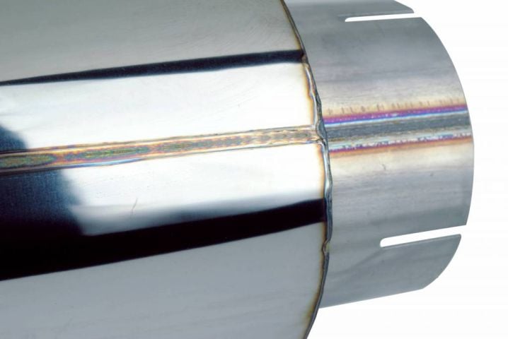 Image 5: Sinister Diesel 5" Inlet Universal Stainless Steel Muffler