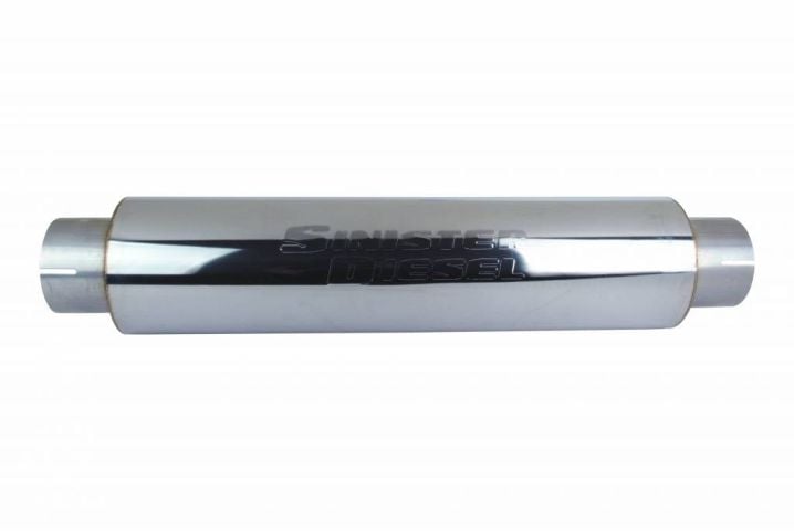 Image 1: Sinister Diesel 4" Inlet Universal Stainless Steel Muffler