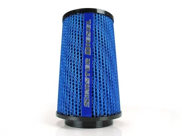 Image 1: Sinister Diesel Universal Replacement Dry Media Disposable Air Filter (4" Inner Diameter)