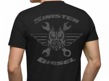 Sinister Diesel T-Shirt (Black T-Shirt W/Gray Wing Logo)