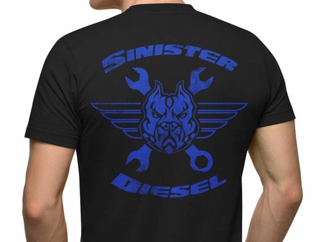 Image 1: Sinister Diesel T-Shirt (Black T-Shirt W/ Blue Wing Logo)