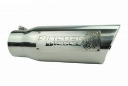 Sinister Diesel Dual Wall Exhaust Tip W/ Angle Cut 4" to 5" Polished