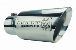 Sinister Diesel Dual Wall Exhaust Tip W/ Angle Cut 5" to 7" Polished