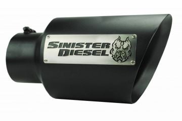 Sinister Diesel Dual Wall Exhaust Tip W/ Angle Cut 5" to 8" Black