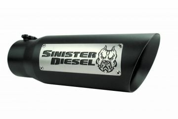 Sinister Diesel Dual Wall Exhaust Tip W/ Angle Cut 4" to 5" Black