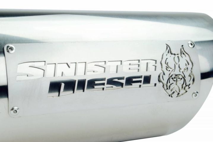Image 5: Sinister Diesel Dual Wall Exhaust Tip W/ Angle Cut 4" to 6" Polished