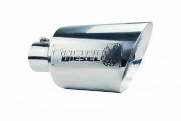 Sinister Diesel Dual Wall Exhaust Tip W/ Angle Cut 4" to 8" Polished