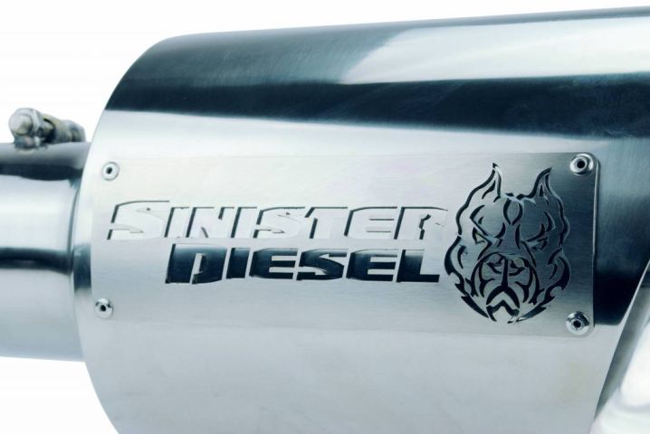 Image 6: Sinister Diesel Dual Wall Exhaust Tip W/ Angle Cut 4" to 8" Polished