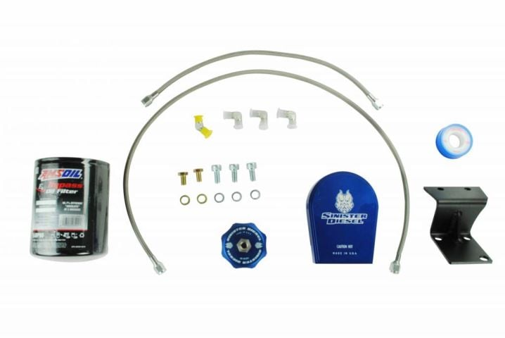 Image 1: Sinister Diesel Bypass Oil Filter System for 2013-2020 Dodge Cummins 6.7L