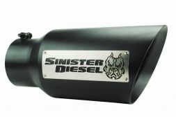 Sinister Diesel Dual Wall Exhaust Tip W/ Angle Cut 5" to 7" Black