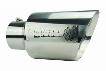Sinister Diesel Dual Wall Exhaust Tip W/ Angle Cut 5" to 8" Polished