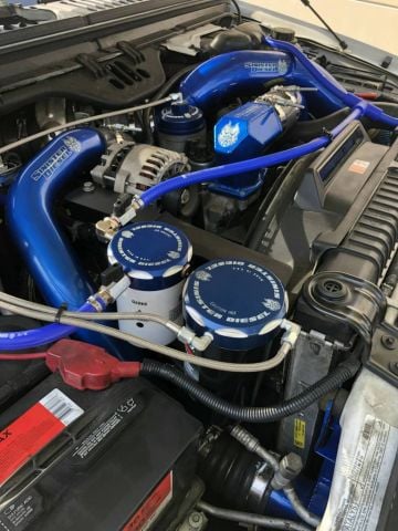 Image 3: Sinister Diesel Oil Filter & Coolant Filtration System for 2003-2007 Ford Powerstroke 6.0L